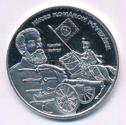 DN 'Nemzetünk nagyjai - Klapka György' kétoldalas Ag emlékérem tanúsítvánnyal (15g/0,333/35mm) T:PP kis patina