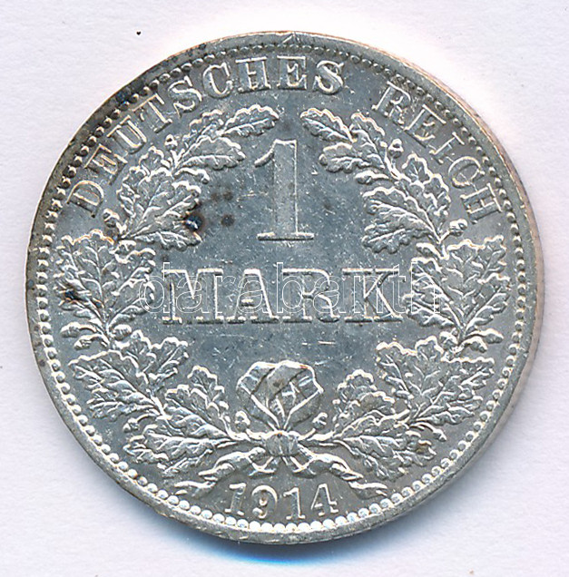Német Birodalom 1914A 1M Ag T:1- patina German Empire 1914A 1 Mark Ag C:AU patina Krause KM#14 - Image 2