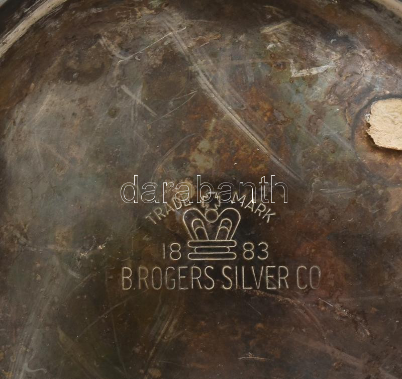 F. B. Rogers Silver Co. ezüstözött teakiöntő szett, teáskanna teteje javításra szorul. - Image 2