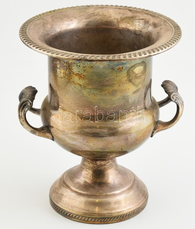 F. B. Rogers Silver Co. ezüstözött pezsgősvödör, kopásokkal, m: 27 cm.