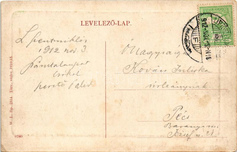 1912 Liptószentmiklós, Liptovsky Mikulás; Úri utca, Lerchenfeld Gyula és Maczner Ignác üzlete. W.L. Bp. 2514. 1910-13. 9780. / street, shops (EK) - Image 2