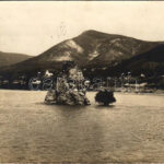 1924 Orsova, Al-Duna. Babagája szikla / Der Babagay-Felsen / Babagaj rock. Johann Eilingsfeld Capitain photo (fl)