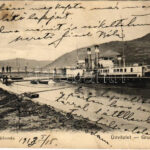 1913 Orsova, MFTR hajóállomás, gőzhajó. Hutterer G. kiadása / ship station, port, steamship (r)