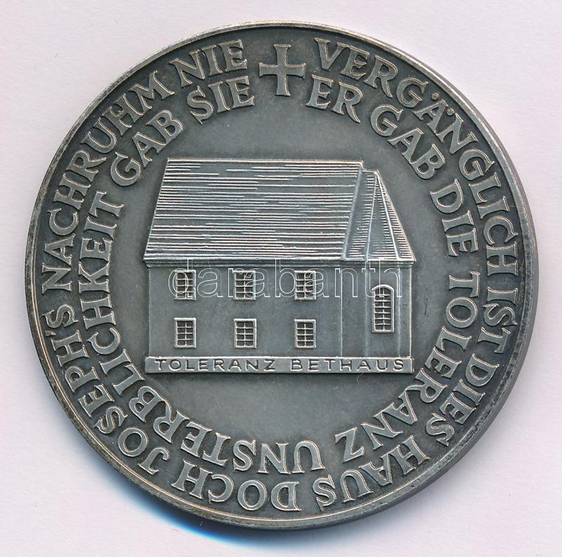 Ausztria 1981. 'II. József toleranciapátense 1781-1981' ezüstözött bronz emlékérem (50mm) T:AU patina Austria 1981. 'Joseph II Tolerance patent 1781-1981' silver plated Br commemorative medallion (50mm) C:AU patina - Image 2