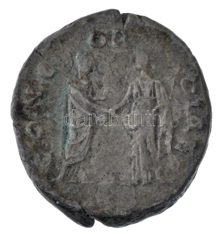 Római Birodalom / Róma / I. Faustina 141. Denarius Ag (2,65g) T:XF,VF kis kitörés Roman Empire / Rome / Faustina I 141. Denarius Ag 'DIVA AVG FAVSTINA / CONCORDIAE' (2,65g) C:XF,VF small crack RIC III 381 - Image 2