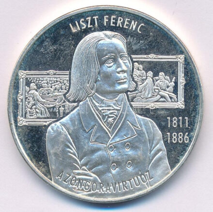 2011. 'Liszt Ferenc 1811-1886 - A zongoravirtuóz / Liszt Ferenc emlékév' ezüstözött Cu-Ni emlékérem (39mm) T:UNC (PP) ujjlenyomat