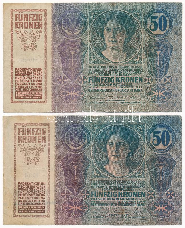 1914. 50K (5x) piros 'MAGYARORSZÁG' felülbélyegzéssel T:F - Image 2