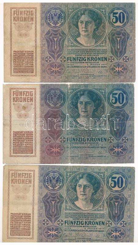1914. 50K (5x) piros 'MAGYARORSZÁG' felülbélyegzéssel T:F - Image 4