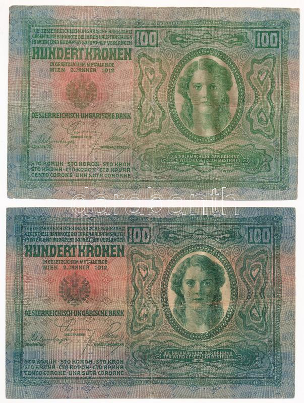 1912. 100K (5x) piros 'MAGYARORSZÁG' felülbélyegzéssel T:F Adamo K28 - Image 4