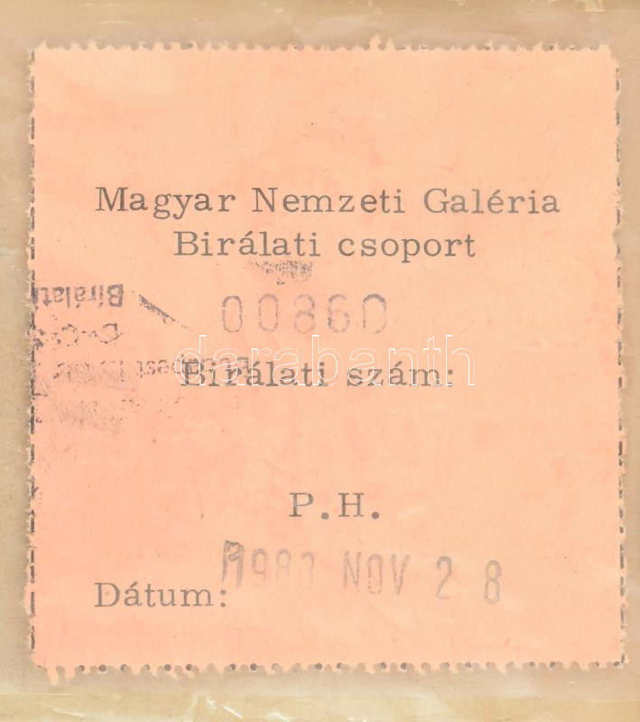 Székely Bertalan (Kolozsvár, 1835 - Budapest, 1910): Tanulmányrajz. Kétoldalas, ceruza, papír. Hátoldalán MNG Bírálati csoport etikettje. Sérült keretben, hátsó üvegen repedés. 43x30 cm / pencil on paper - Image 3