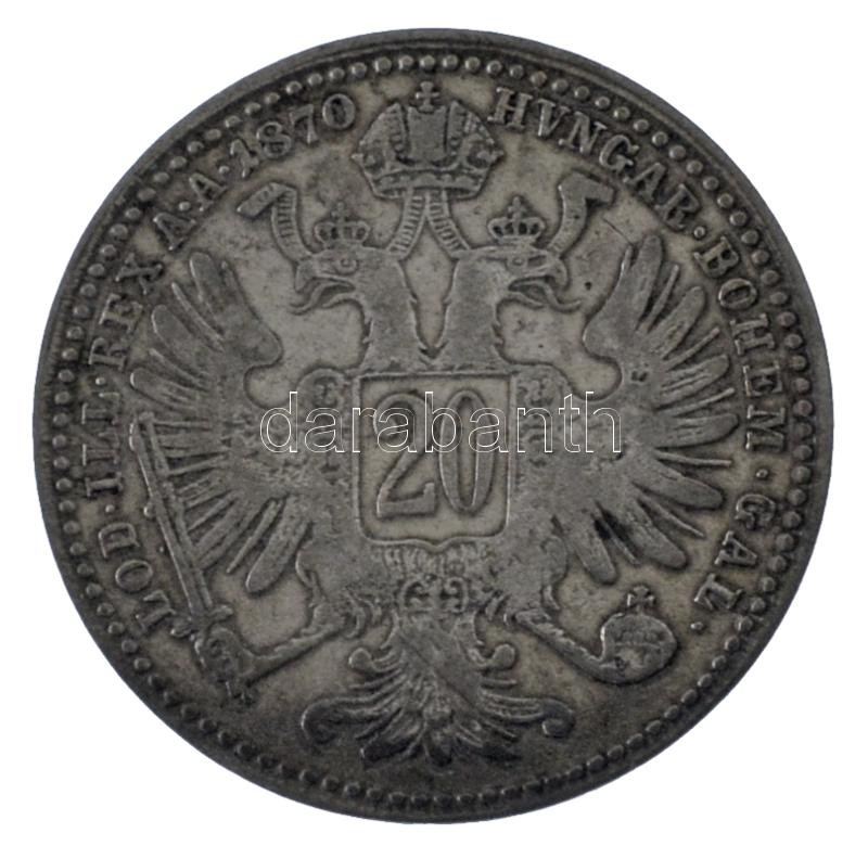 Ausztria 1870. 20kr Ag 'Ferenc József' T:VF Austria 1870. 20 Kreuzer Ag 'Franz Joseph' C:VF Krause KM#2212 - Image 2