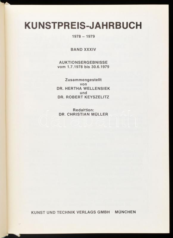 Kunstpreis Jahrbuch. Band XXXIV. 1978/1979. München, 1978. Kunts und Technik. Kiadói egészvászon kötésben, papír védőborítóval - Image 2