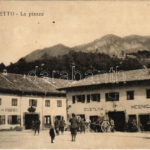 1916 Kobarid, Caporetto; La Piazza, Gostilna Mesnica, Gostilna pri Studeneu / main square, restaurant, soldiers + 'POSTA MILITARE 36 DIVISIONE'