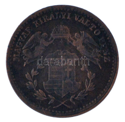 1872KB 1kr Cu 'Angyalos címer' T:XF patina Adamo M4.1