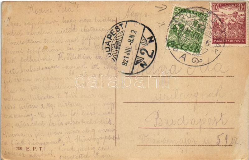 1921 Városszalónak, Stadtschlaining; Vár / Schloss / castle (kis szakadás / small tear) - Image 2