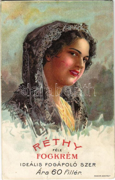 Réthy-féle fogkrém reklámlapja. Ideális Fogápoló Szer / Hungarian toothpaste advertisement. Posner litho (EK)