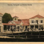 Tarcsa, Tarcsafürdő, Bad Tatzmannsdorf; Gyógytér és Károly-forrás. A. Schwidernoch Nr. 9877. / spa, spring source (EK)