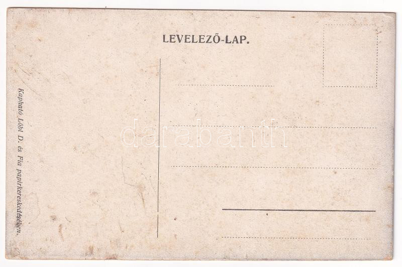Budapest I. Bleriot repülőgépe a Vérmező és Váralja felett, montázs. Löbl D. és fia kiadása (Rb) - Image 2