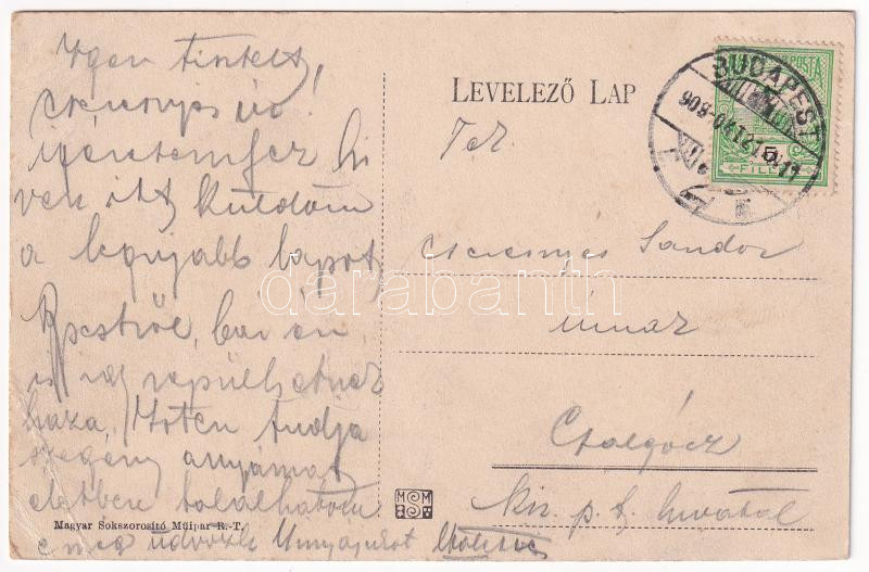 1909 Budapest I. Bleriot repülőgépe a Királyi vár felett, montázs (EB) - Image 2