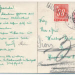 1940 Budapest, Üdvözlet Budapestről. Leporellólap 10 kis képpel, turisták a városnéző autóbuszban (EK) - Image 3