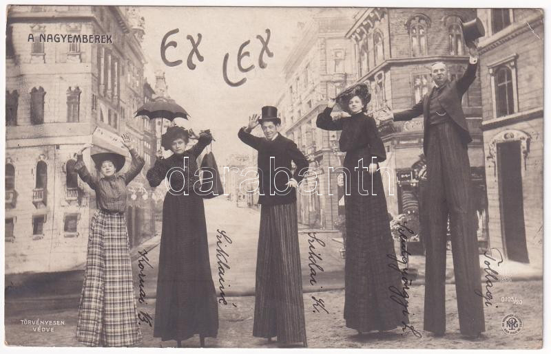 1905 Budapest, Ex Lex. A nagyemberek, a Magyar Színház revü előadása / Hungarian theater's revue performance (EK)