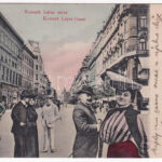 1907 Budapest V. Kossuth Lajos utca. Kl.V. Bp. 18. Montázs hölgyekkel és urakkal (Rb)