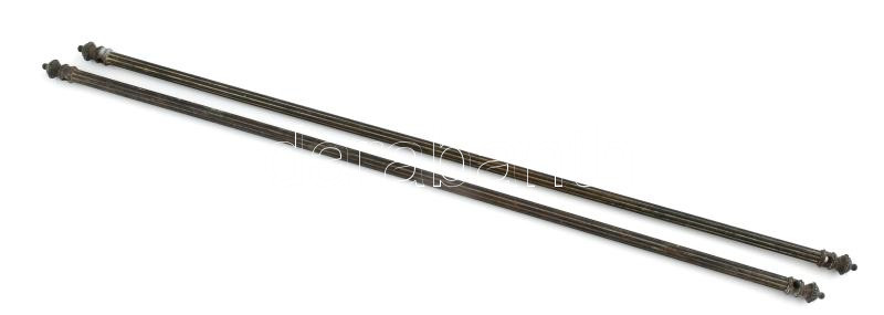 2 db antik vitrázs tartó, h: 46-70 cm