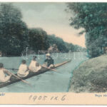 Temesvár, Timisoara; Bega részlet, evezősök edzés közben / rowing team training in the river