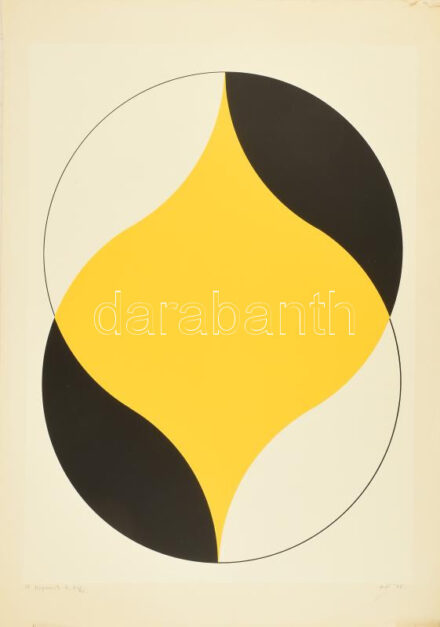 Fajó János (1937-2018): H. Kopernik II., 1975. Szitanyomat, papír, jelzett, számozott (23/25). 72×52 cm. Gyűjtői ritkaság, korai nyomat az 1980-as években nagy példányszámban, más változatban és kisebb méretben is kiadott