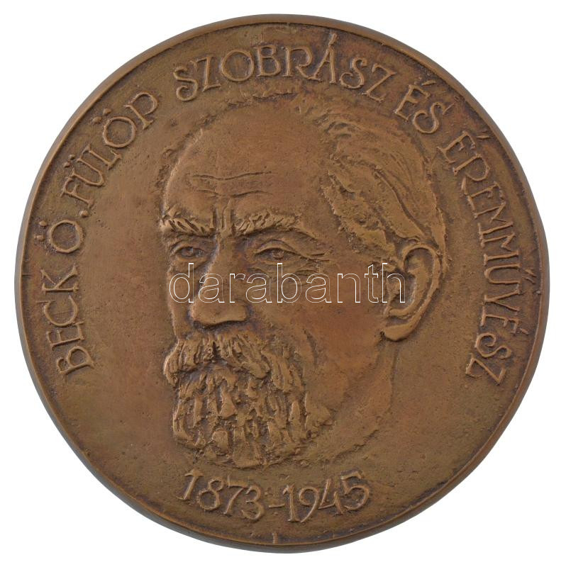 Kutas László (1936-) 2020. 'Beck Ö. Fülöp szobrász és éremművész 1873-1945 / Emlékezünk ÉKE (Éremkedvelők Egyesület) - 2020' sorszám nélküli bronz emlékérem (minta?)(91mm) T:AU / Hungary 2020. 'Fülöp Beck Ö. sculptor and