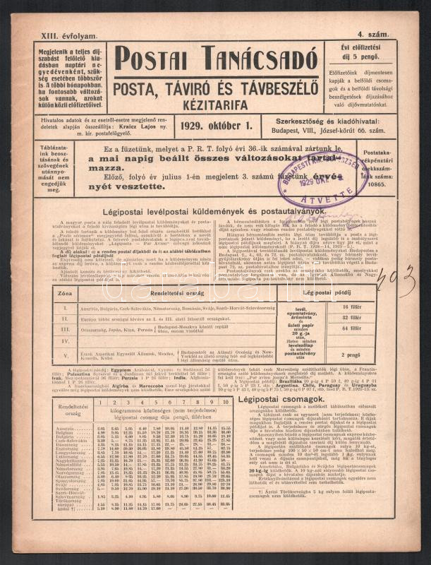 1923-29. Postai Tanácsadó két száma. - Image 2