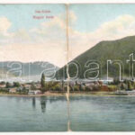 Ada Kaleh (Orsova), Román-magyar-szerb határ. 2-részes kinyitható panorámalap / Romanian-Hungarian-Serbian border. 2-tiled folding panoramacard