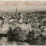 Kolozsvár, Klausenburg, Cluj; 3-részes kinyitható panorámalap / 3-tiled folding panoramacard (fl)