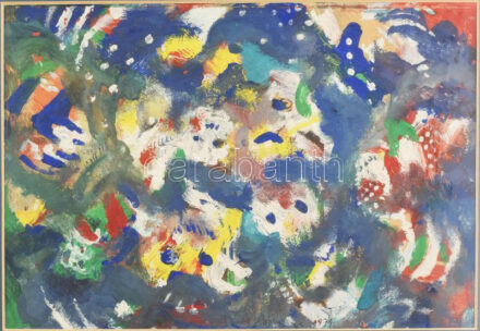 Bolmányi Ferenc (1904-1990): Festői ideálom, 1971. Olaj, vegyes technika, karton, jelezve középen lent. Üvegezett fakeretben, 21×32 cm / Oil and mixed technique on board, signed, framed.