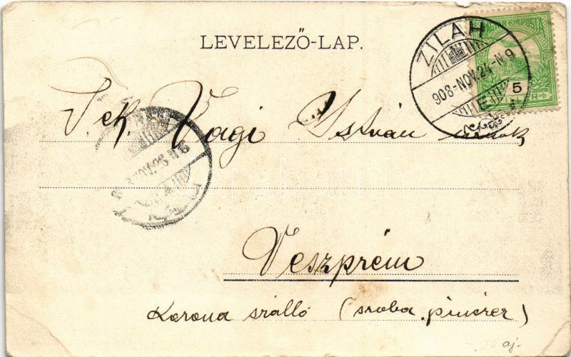 1908 Zilah, Zalau; Ridwal J. szálloda / hotel (EB) - Image 2