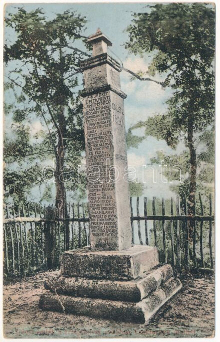 1916 Zrínyifalva, Kursanecz, Kursanci, Kursanec (Csáktornya, Cakovec); Zrínyi emlék a zrínyifalvai erdőben Csáktornya mellett. Fischel Fülöp (Strausz Sándor) kiadása / monument (EB)