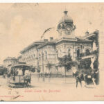 1906 Bucharest, Bukarest, Bucuresti, Bucuresci; Liceul Lazar / school, street, horse-drawn tram (fl)