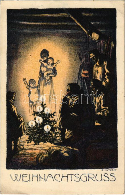 1916 Weihnachtsgruss / WWI Austro-Hungarian K.u.K. military art postcard with Christmas greetings s: E. Kutzer (EB)