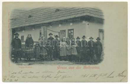 1898 (Vorläufer) Bukovina, Bucovina; Gruss aus Bukowina, Lippowaner. Leon König Czernowitz No. 52. / Lipoveni / Lipovan folklore (EK)