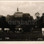 1933 Nyitra, Nitra; Püspöki vár, tehenek / bishop's castle, cows. Foto Rasofsky photo (kis szakadás / small tear)