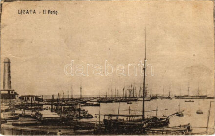 1920 Licata, Il Porto / port, lighthouse (EB)