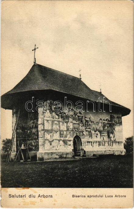 Arbore (Bukovina, Bukowina); Salutari din Arbora. Biserica aprodului Luca Arbore / Romanian Orthodox monastery church. Verlag F. Fielk (Radautz) (tear)