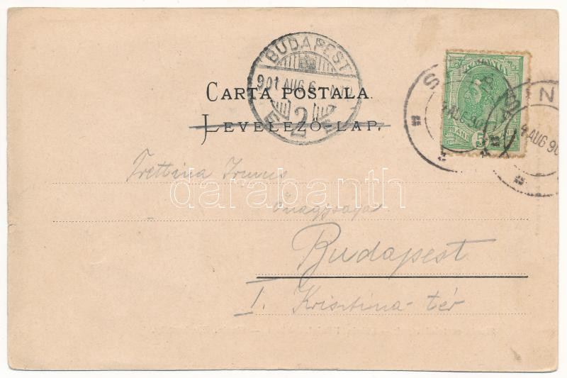 1901 Sinaia, castelul regal / Königl. Schloss / Királyi kastély / castle (apró szakadás / tiny tear) - Image 2