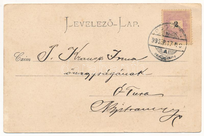 1899 (Vorläufer) Pöstyén, Piestany; Gyógyház / Kursalon / spa (ázott / wet damage) - Image 2