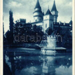 1938 Bajmócfürdő, Bojnické kúpele (Bajmóc, Bojnice); vár közelről nézve / castle / Bojnicky hrad (EK)