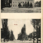 1909 Bős, Böős, Bes, Gabcikovo; Katolikus iskola, Fő utca. Strasser Dávid kiadása / school, main street (fl)