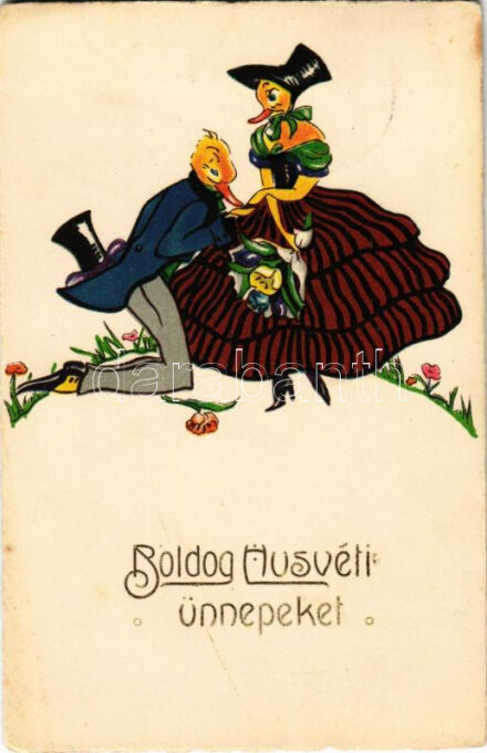 1926 Boldog húsvéti ünnepeket! Kacsa szerelem / Easter, duck love. Special SB 7365. litho
