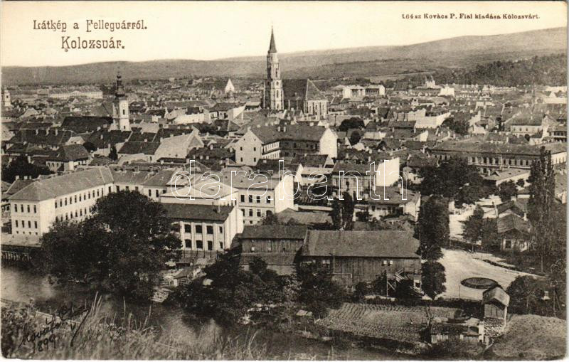 Kolozsvár, Cluj; Látkép a Fellegvárról. Kovács P. fiai kiadása / view from Cetatea