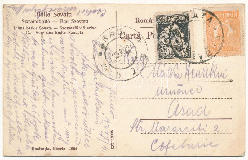 1924 Szováta, Sovata; Inima bailor Sovata / Szovátafürdő szíve / Das Herz des Bades Sovata / the heart of the spa (EK) - Image 2