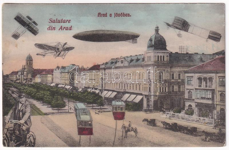 1910 Arad, a jövőben montázs / in the future montage (Rb)
